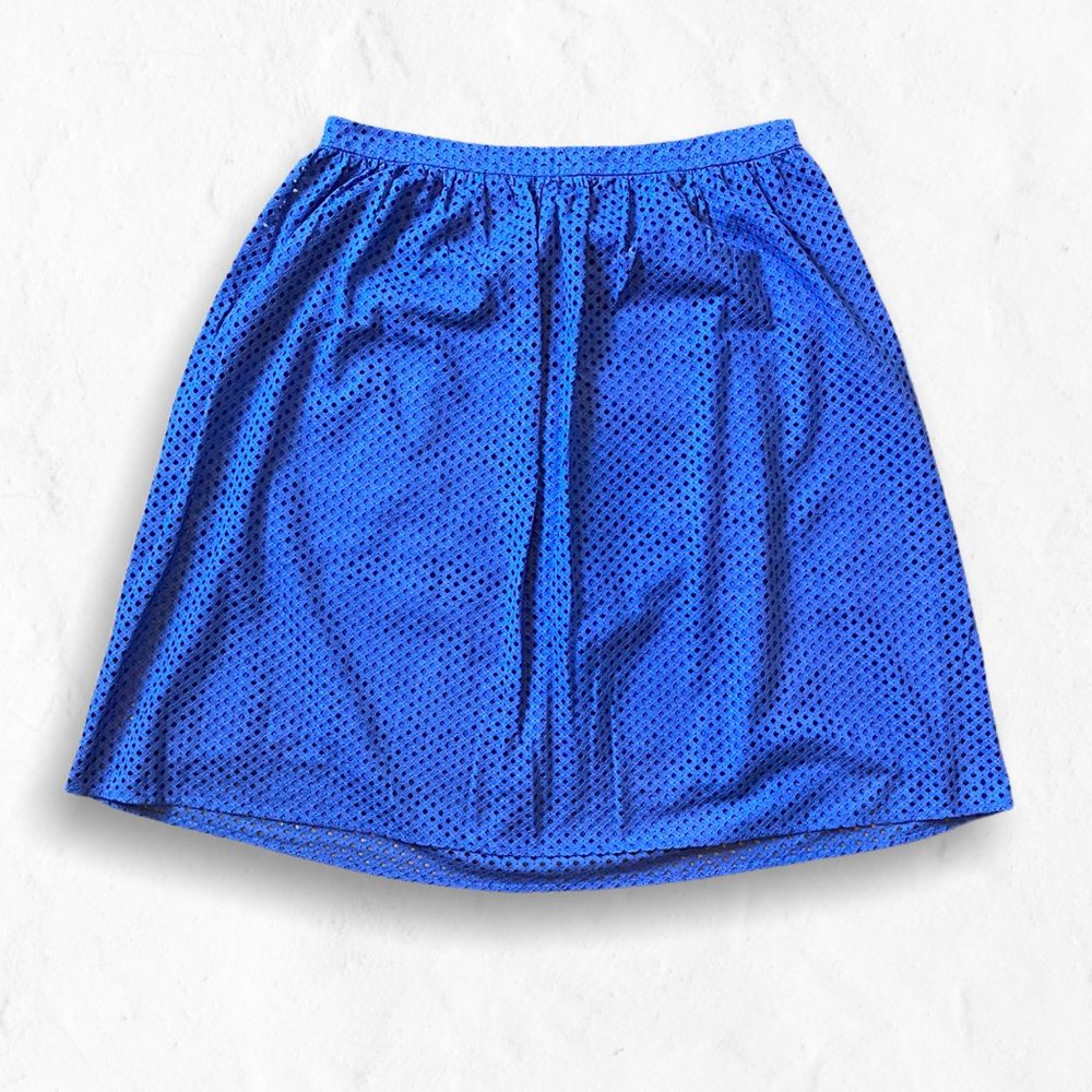 Lark & Ro Blue Eyelet Cotton Full Skirt XL